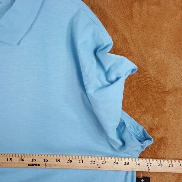 BLOOMINGDALES Mens Polo Shirt XXL Blue Pullover Lightweight 100% Cotton Preppy - Picture 4 of 6